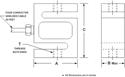 load cell dimensions